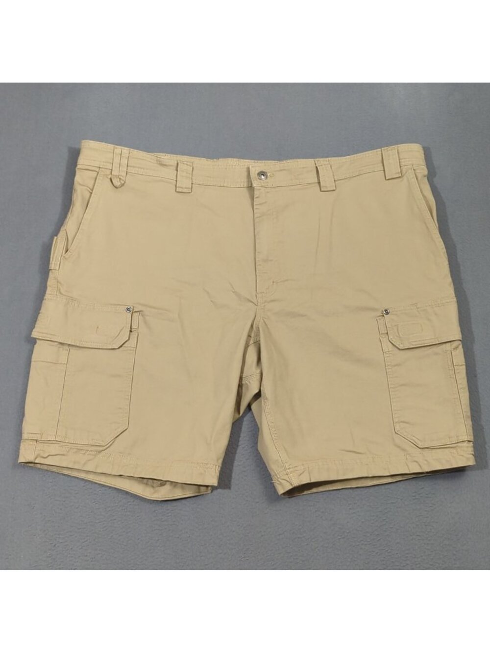 Duluth Shorts Men's 46 Desert Khaki Flex Fire Hose Relaxed Fit 11" Cargo Outdoor